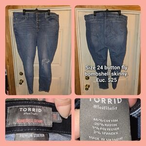 Torrid Women's Distressed Blue Skinny Jeans